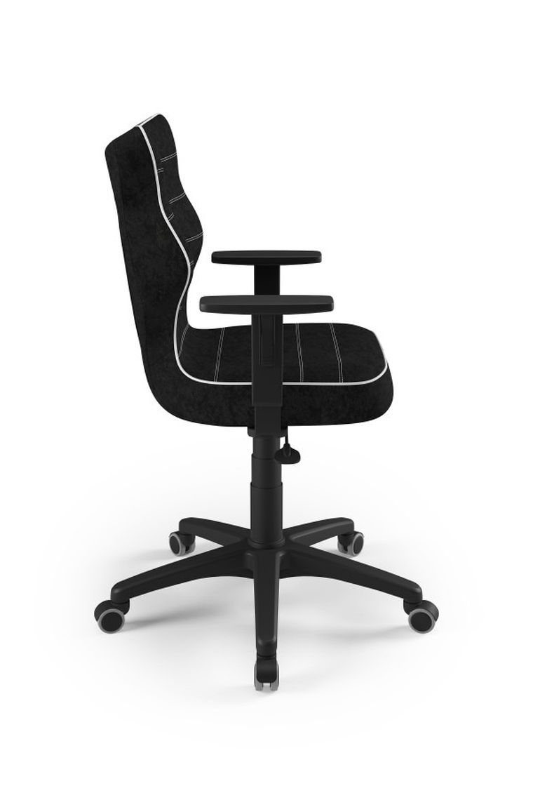 Entelo, Duo, krzesło młodzieżowe z podłokietnikami, wzrost 146-176,5 cm, czarne