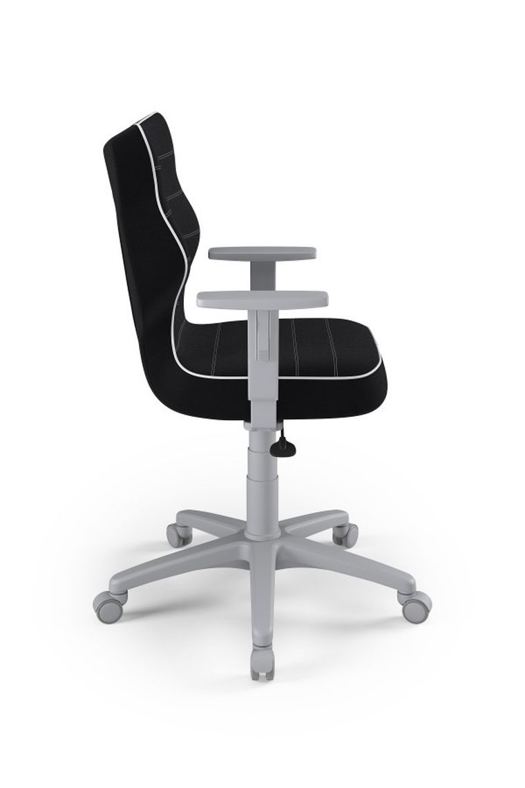 Entelo, Duo, krzesło młodzieżowe z podłokietnikami, wzrost 146-176,5 cm, czarne