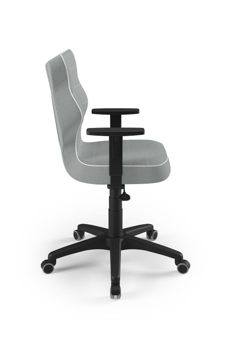 Entelo, Duo, krzesło młodzieżowe z podłokietnikami, wzrost 146-176.5 cm, szare