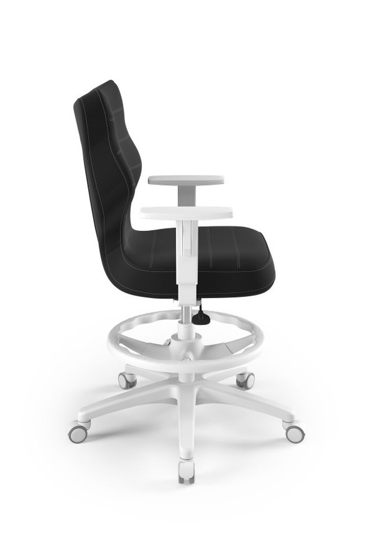 Entelo, Duo, krzesło młodzieżowe z podnóżkiem i podłokietnikami, wzrost 146-176,5 cm, antracytowe