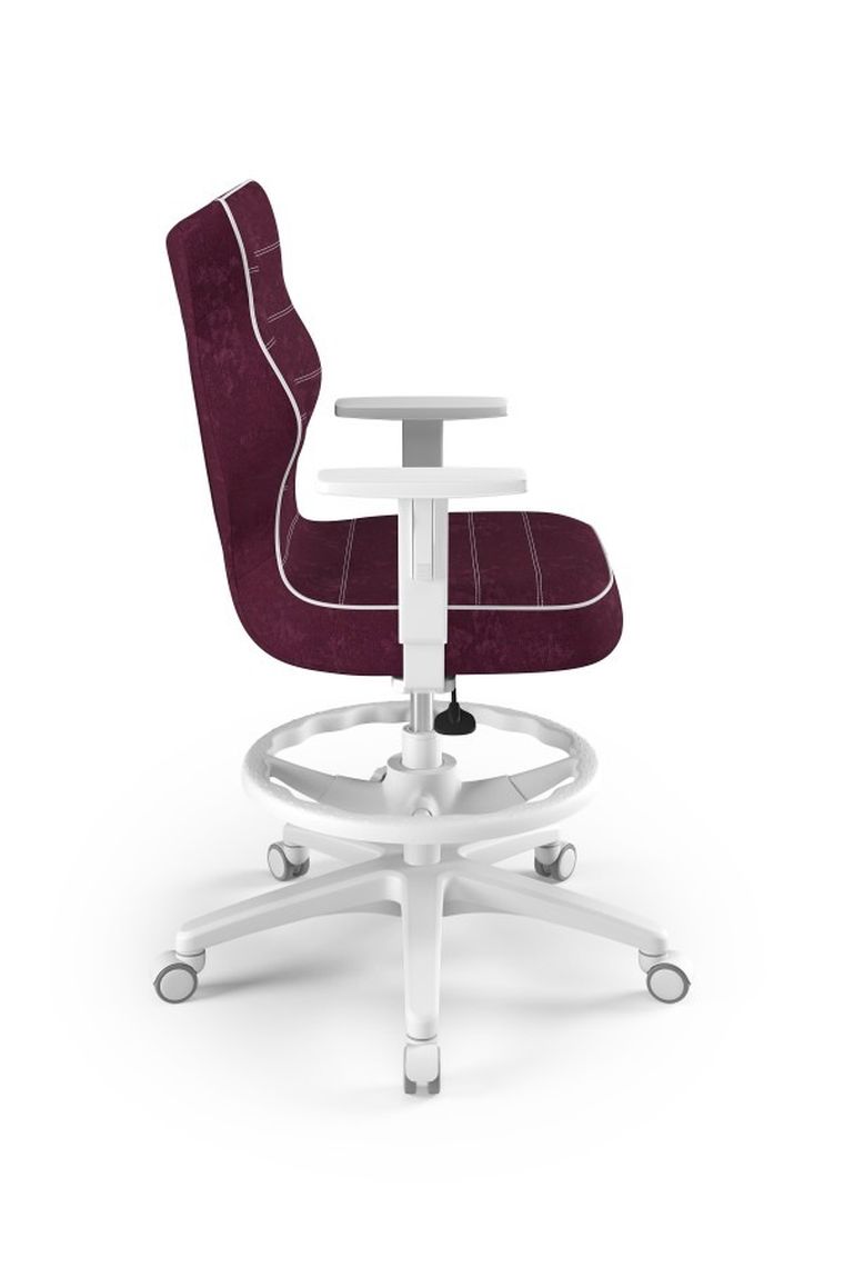 Entelo, Duo, krzesło młodzieżowe z podnóżkiem i podłokietnikami, wzrost 146-176,5 cm, fioletowe