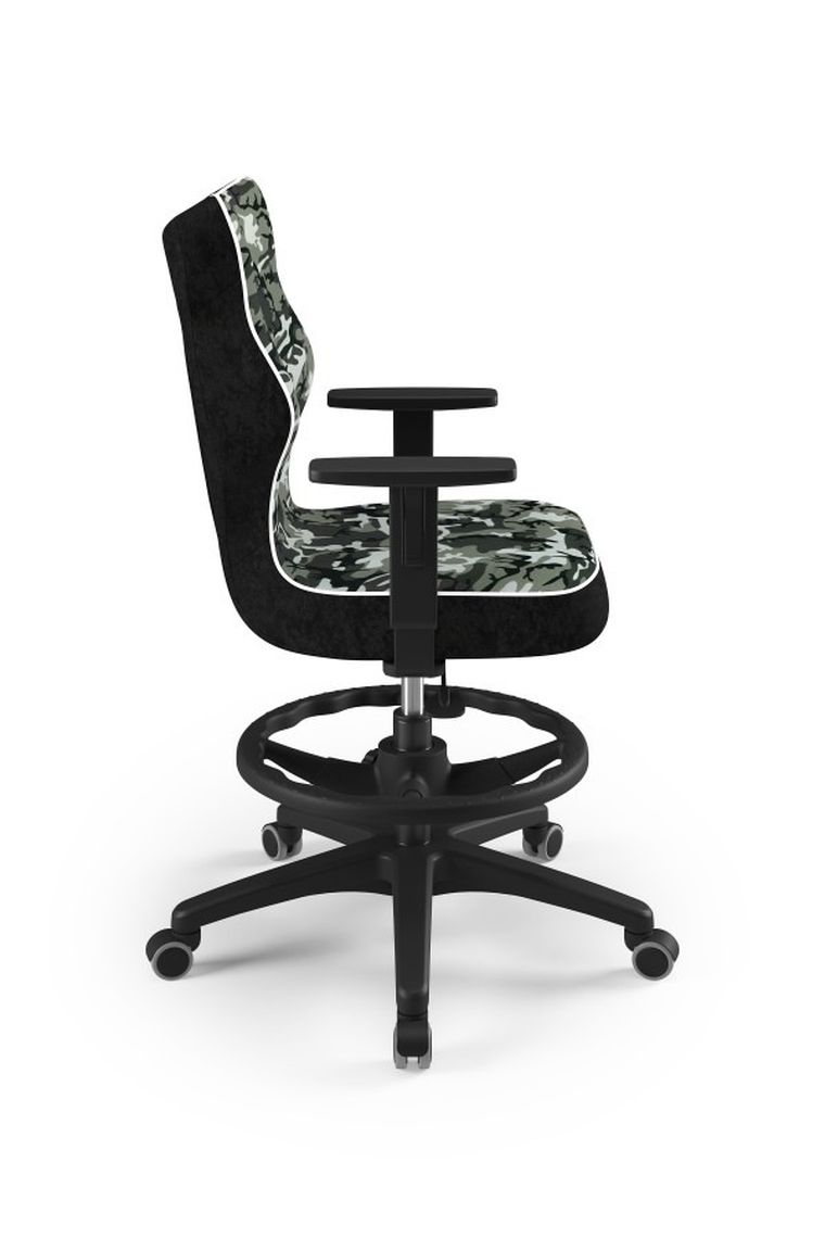 Entelo, Duo, krzesło młodzieżowe z podnóżkiem i podłokietnikami, wzrost 146-176,5 cm, moro