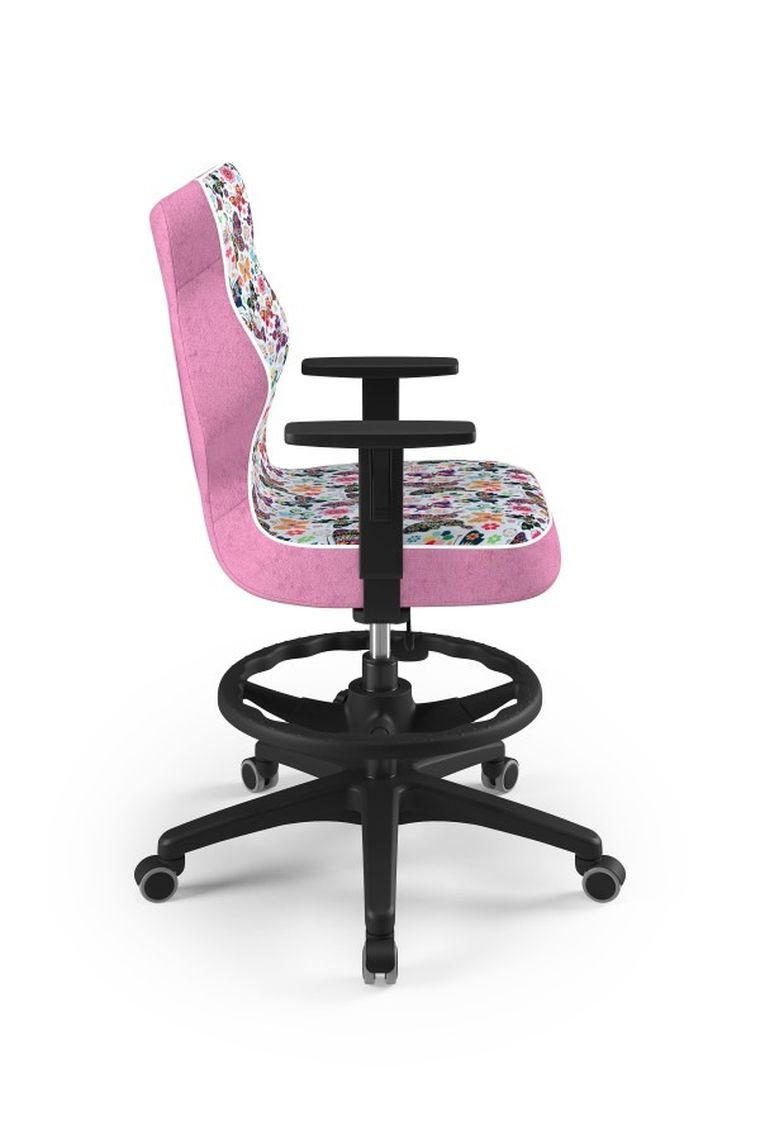 Entelo, Duo, krzesło młodzieżowe z podnóżkiem i podłokietnikami, wzrost 146-176,5 cm, motylki