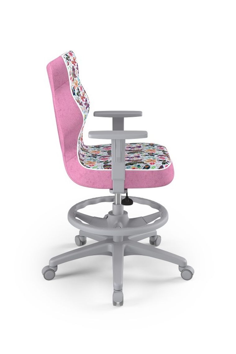 Entelo, Duo, krzesło młodzieżowe z podnóżkiem i podłokietnikami, wzrost 146-176,5 cm, motylki