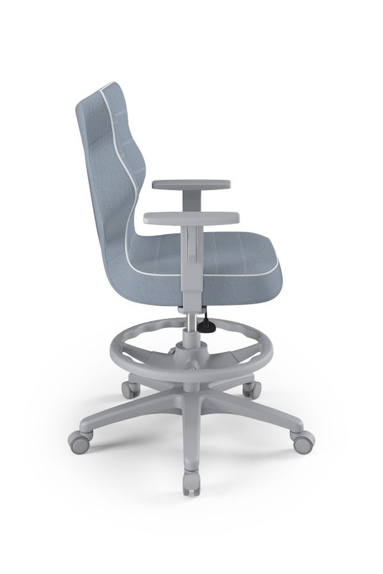 Entelo, Duo, krzesło młodzieżowe z podnóżkiem i podłokietnikami, wzrost 146-176,5 cm, niebieskie