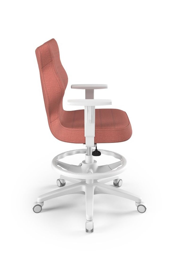 Entelo, Duo, krzesło młodzieżowe z podnóżkiem i podłokietnikami, wzrost 146-176,5 cm, różowe