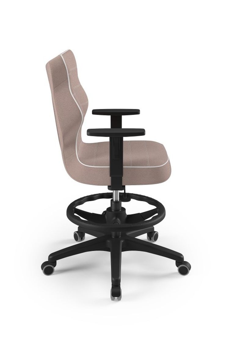 Entelo, Duo, krzesło młodzieżowe z podnóżkiem i podłokietnikami, wzrost 146-176,5 cm, różowe