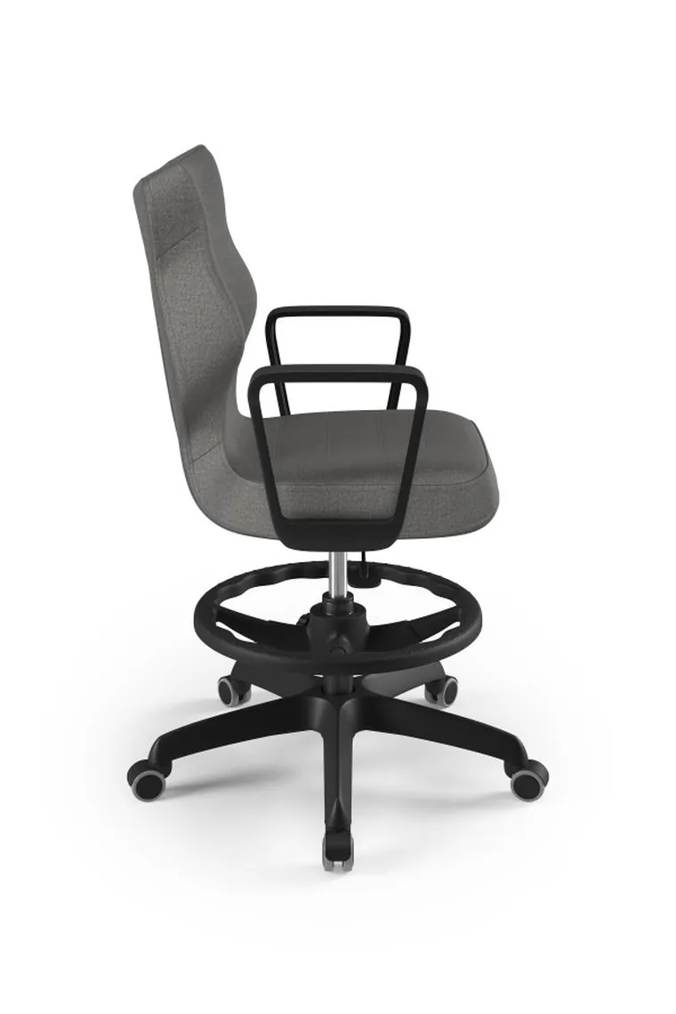 Entelo, Norm, krzesło biurowe z podnóżkiem i podłokietnikami, wzrost 159-188 cm, ciemno szare