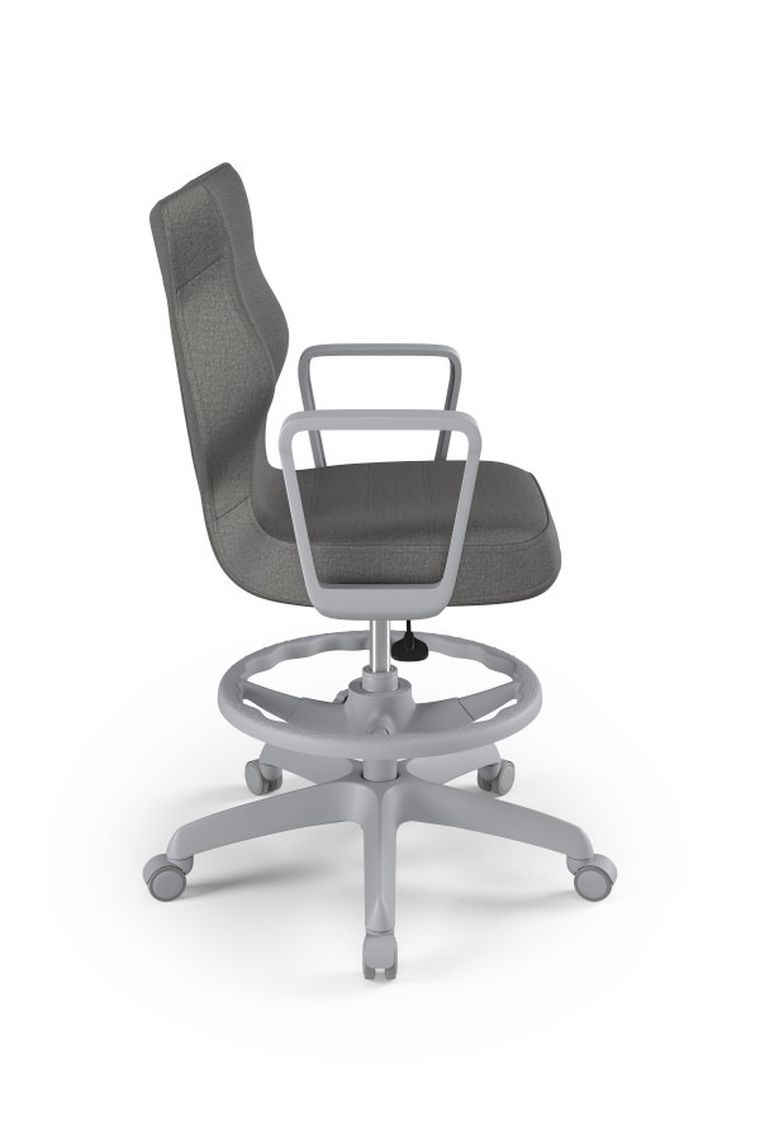 Entelo, Norm, krzesło biurowe z podnóżkiem i podłokietnikami, wzrost 159-188 cm, ciemno szare