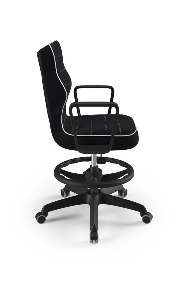 Entelo, Norm, krzesło biurowe z podnóżkiem i podłokietnikami, wzrost 159-188 cm, czarne