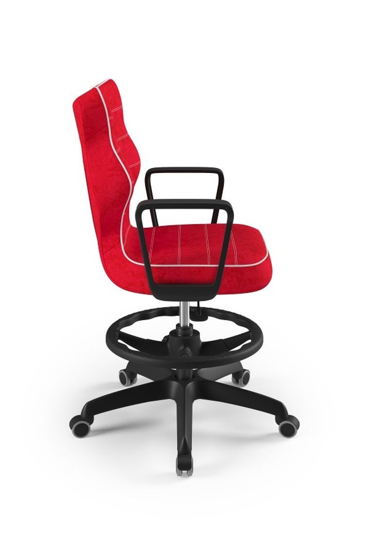 Entelo, Norm, krzesło biurowe z podnóżkiem i podłokietnikami, wzrost 159-188 cm, czerwone