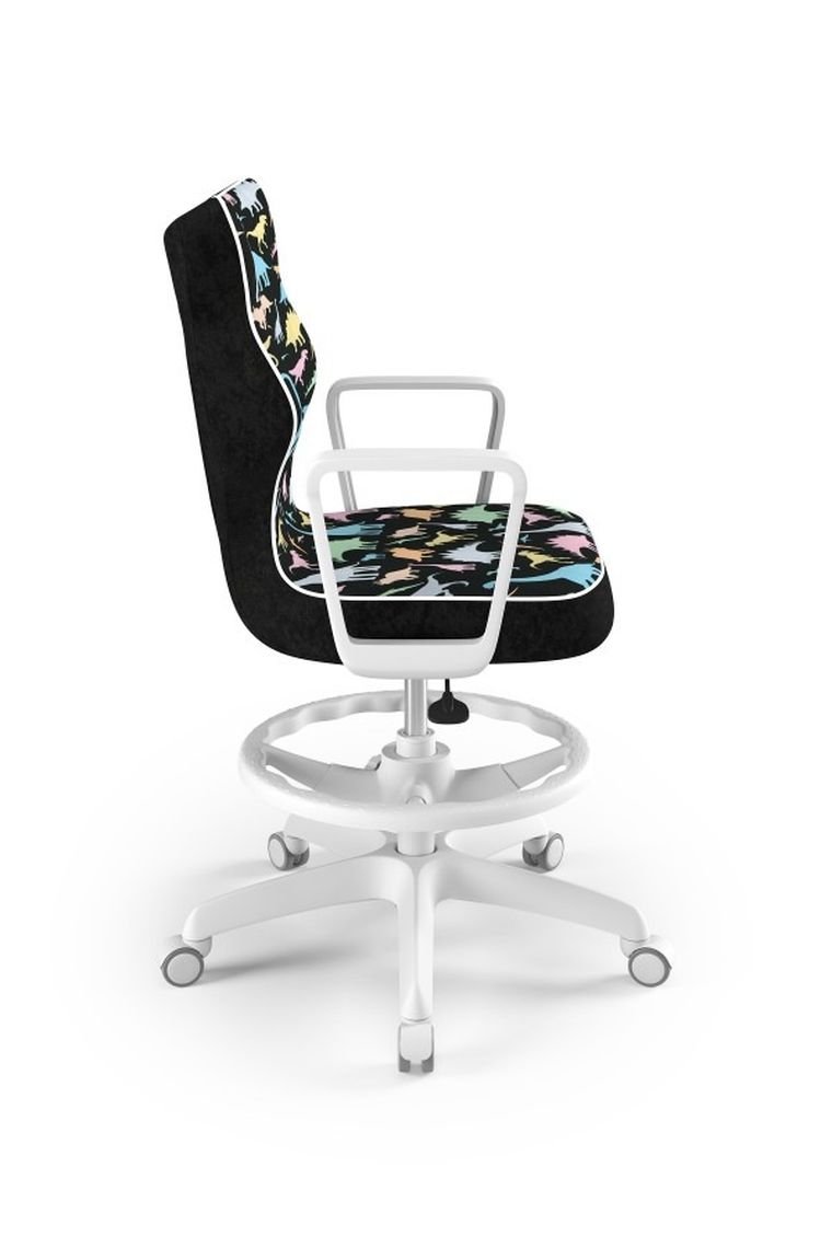 Entelo, Norm, krzesło biurowe z podnóżkiem i podłokietnikami, wzrost 159-188 cm, dinozaury