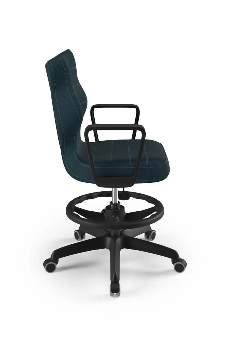 Entelo, Norm, krzesło biurowe z podnóżkiem i podłokietnikami, wzrost 159-188 cm, granatowe