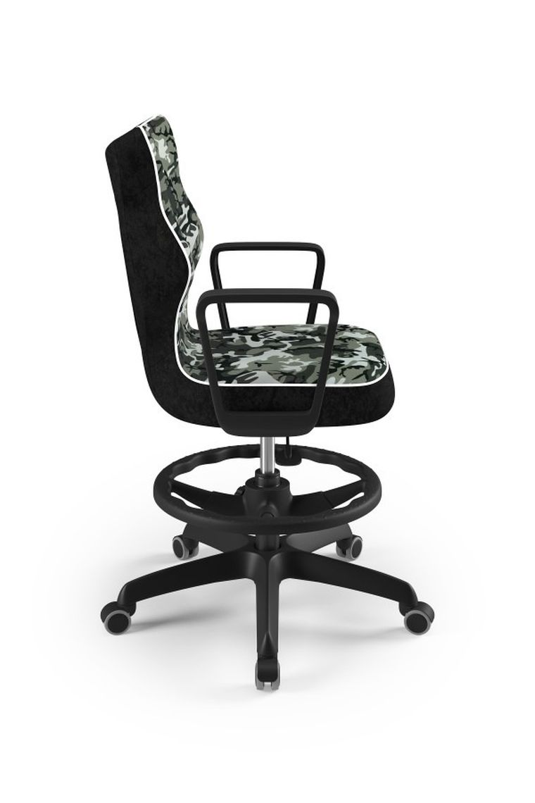 Entelo, Norm, krzesło biurowe z podnóżkiem i podłokietnikami, wzrost 159-188 cm, moro