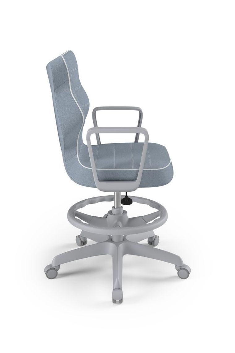 Entelo, Norm, krzesło biurowe z podnóżkiem i podłokietnikami, wzrost 159-188 cm, niebieskie