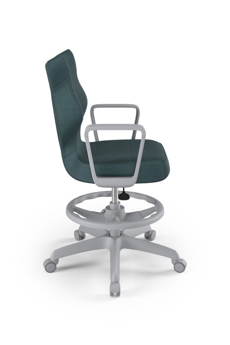 Entelo, Norm, krzesło biurowe z podnóżkiem i podłokietnikami, wzrost 159-188 cm, niebieskie