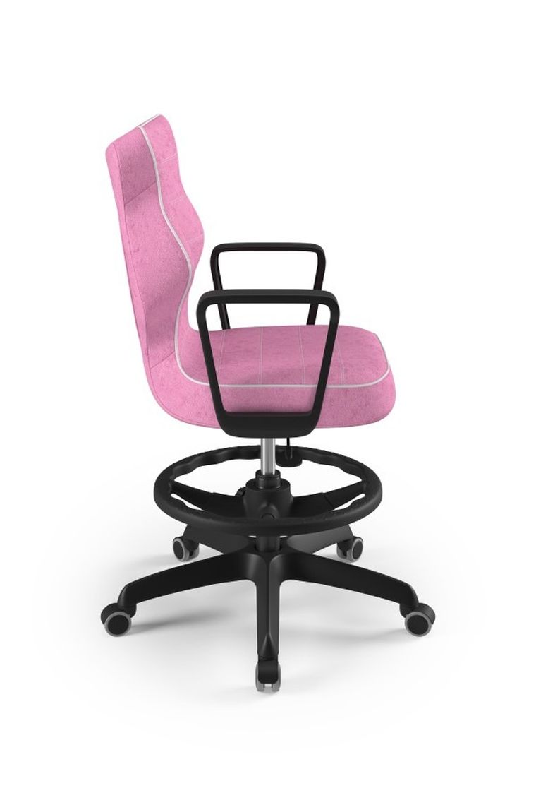 Entelo, Norm, krzesło biurowe z podnóżkiem i podłokietnikami, wzrost 159-188 cm, różowe