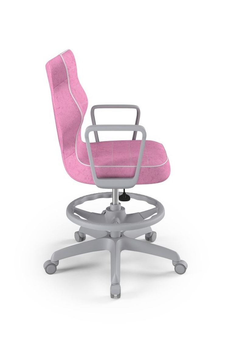Entelo, Norm, krzesło biurowe z podnóżkiem i podłokietnikami, wzrost 159-188 cm, różowe