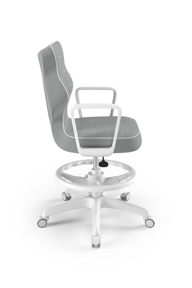 Entelo, Norm, krzesło biurowe z podnóżkiem i podłokietnikami, wzrost 159-188 cm, szare