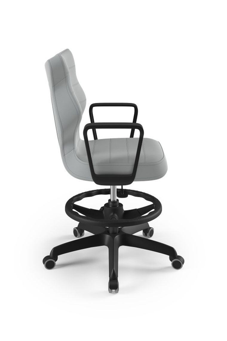 Entelo, Norm, krzesło biurowe z podnóżkiem i podłokietnikami, wzrost 159-188 cm, szare