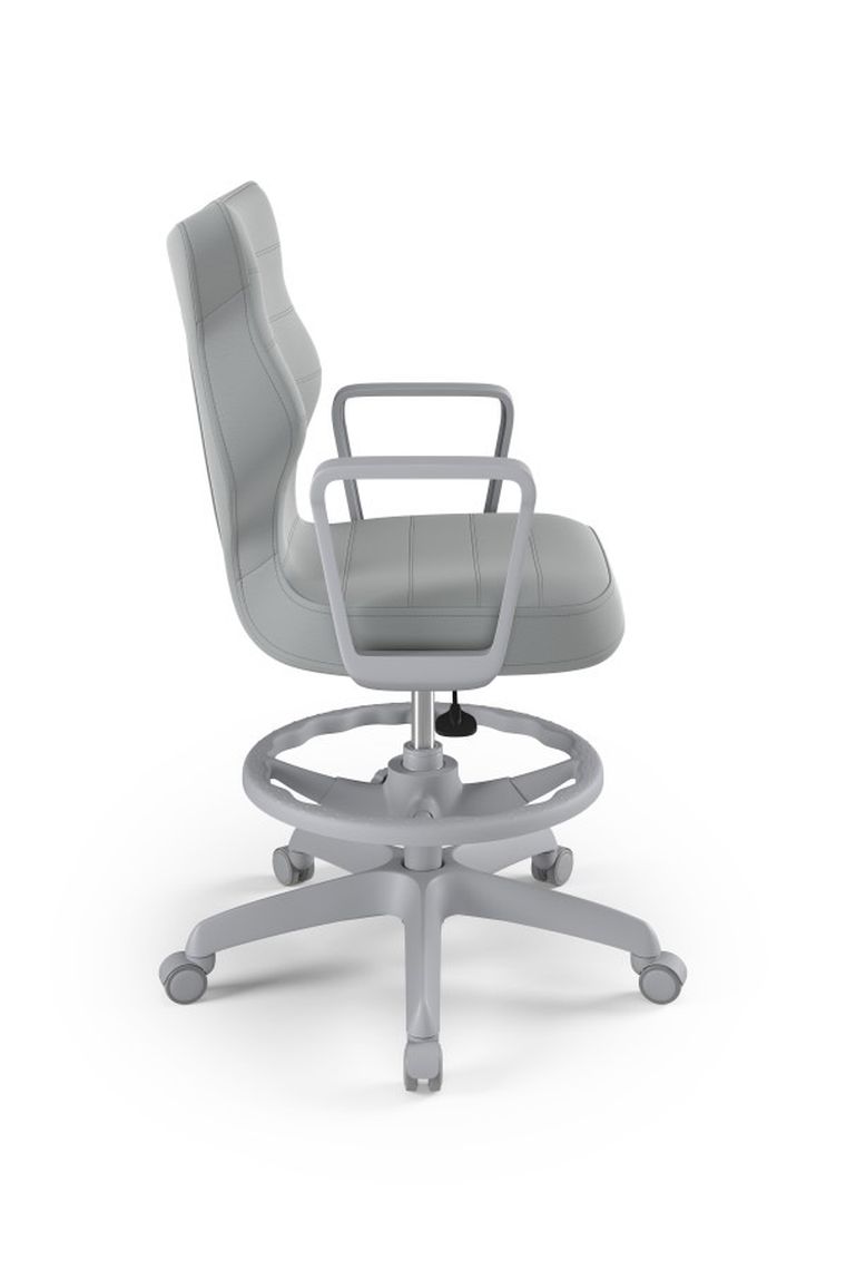 Entelo, Norm, krzesło biurowe z podnóżkiem i podłokietnikami, wzrost 159-188 cm, szare