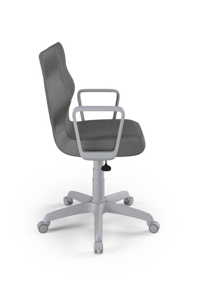 Entelo, Norm, krzesło młodzieżowe z podłokietnikami, wzrost 146-176,5 cm, ciemno szare