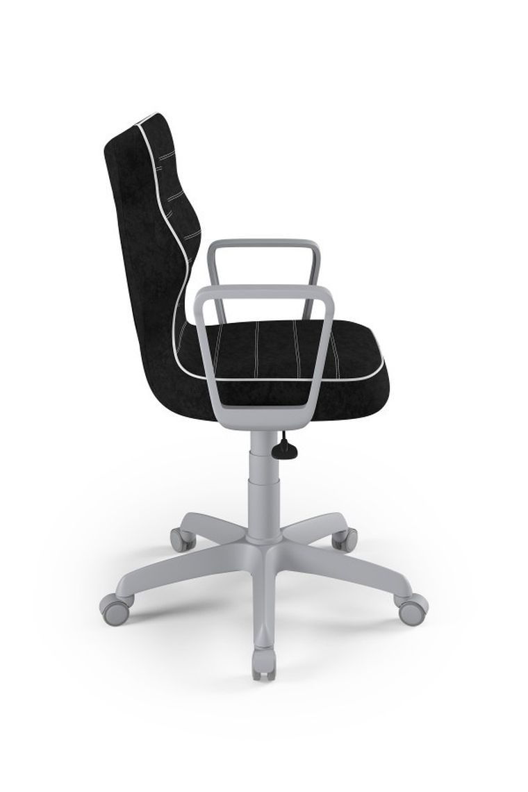 Entelo, Norm, krzesło młodzieżowe z podłokietnikami, wzrost 146-176,5 cm, czarne