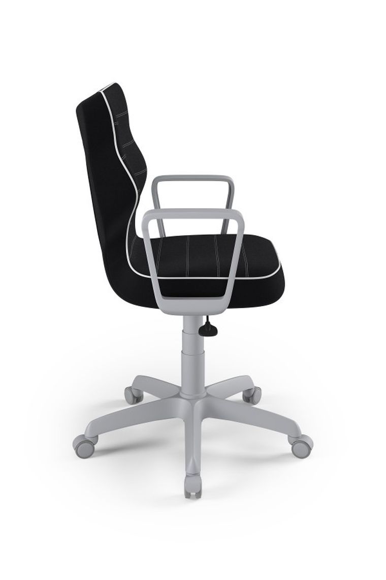 Entelo, Norm, krzesło młodzieżowe z podłokietnikami, wzrost 146-176,5 cm, czarne