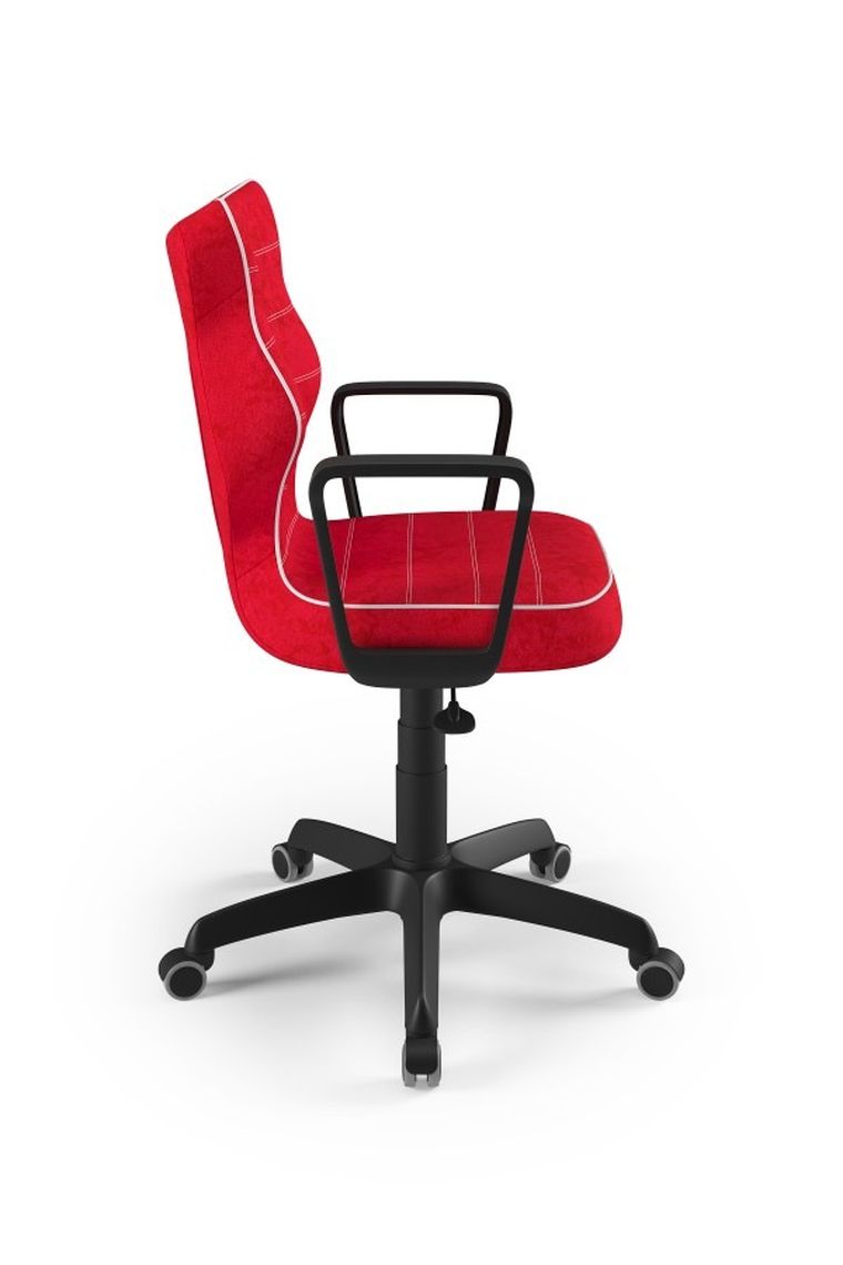 Entelo, Norm, krzesło młodzieżowe z podłokietnikami, wzrost 146-176,5 cm, czerwone