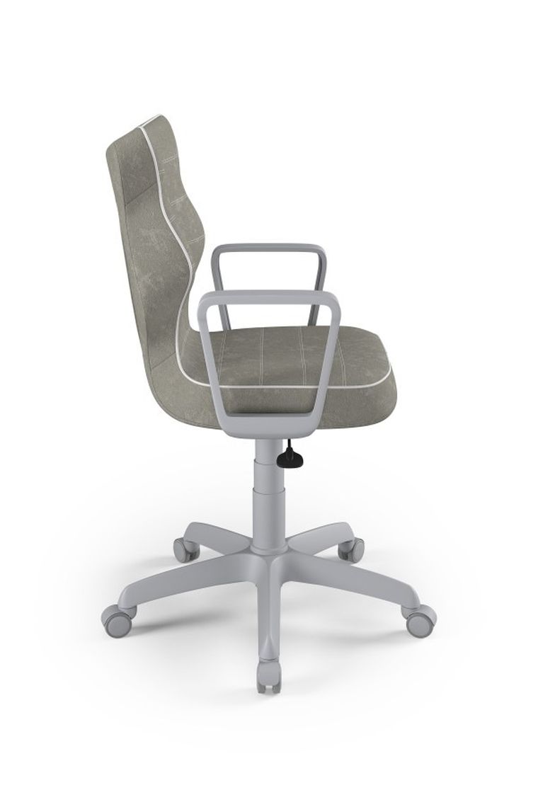 Entelo, Norm, krzesło młodzieżowe z podłokietnikami, wzrost 146-176,5 cm, szare