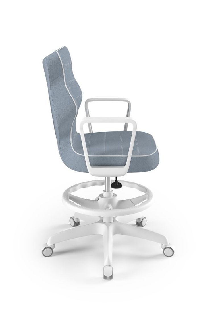 Entelo, Norm, krzesło młodzieżowe z podnóżkiem i podłokietnikami, wzrost 146-176,5 cm, niebieskie