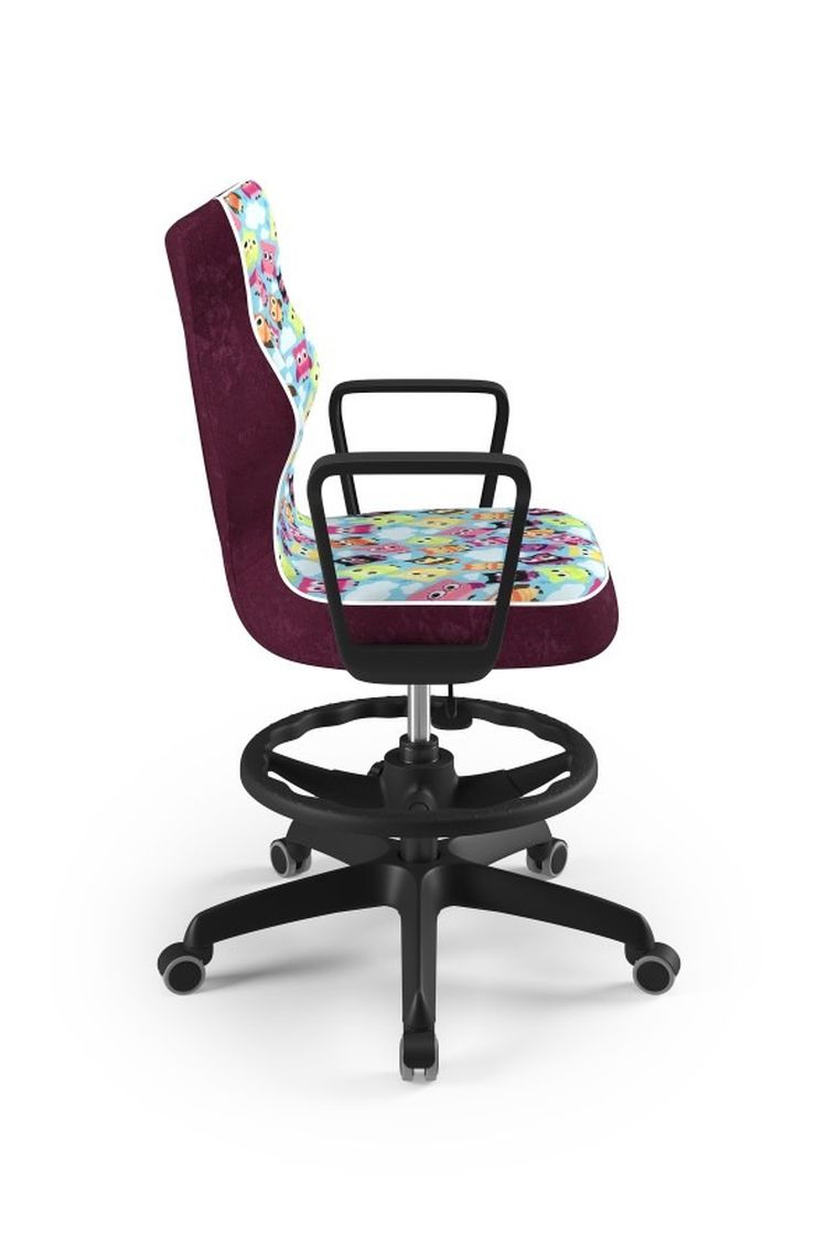 Entelo, Norm, krzesło młodzieżowe z podnóżkiem i podłokietnikami, wzrost 146-176,5 cm, sowy