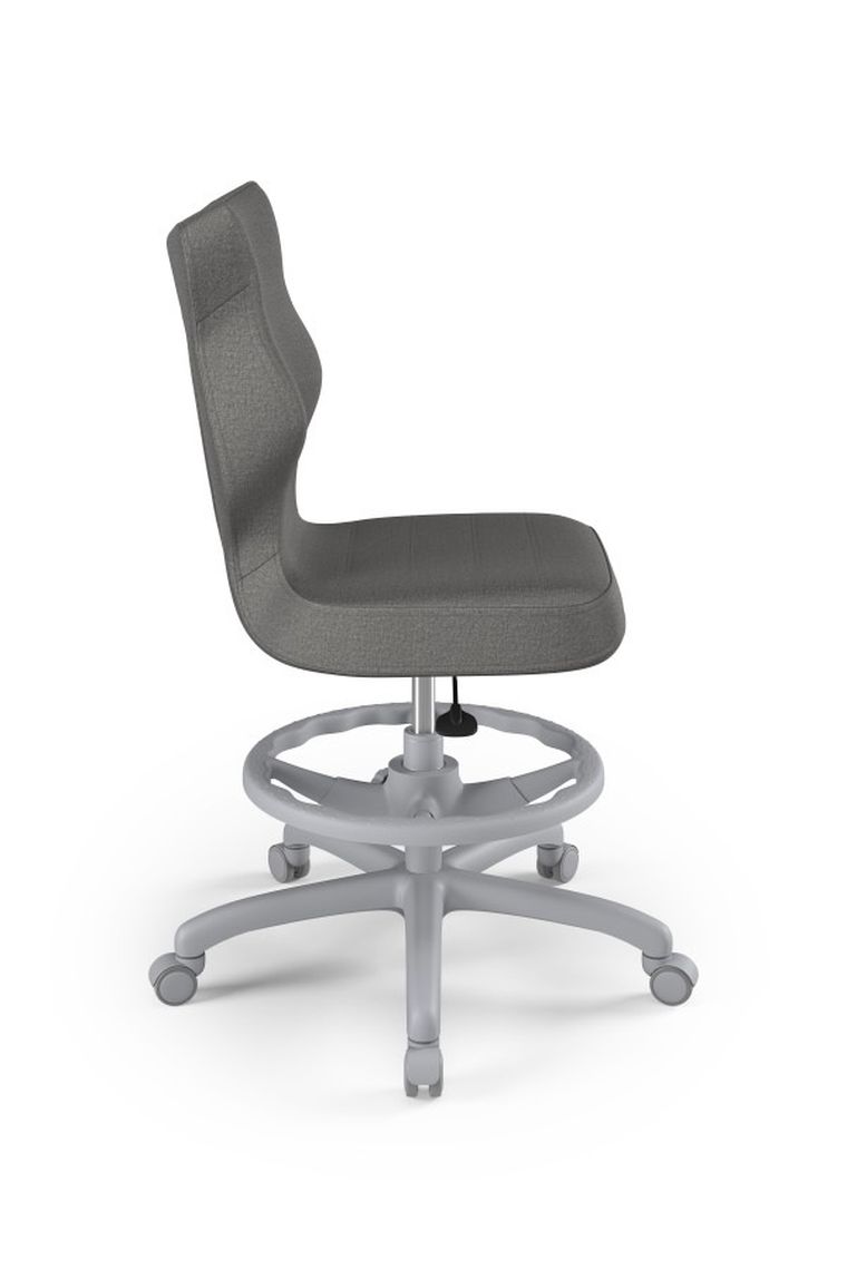 Entelo, Petit, krzesło młodzieżowe z podnóżkiem, wzrost 146-176,5 cm, ciemno szare