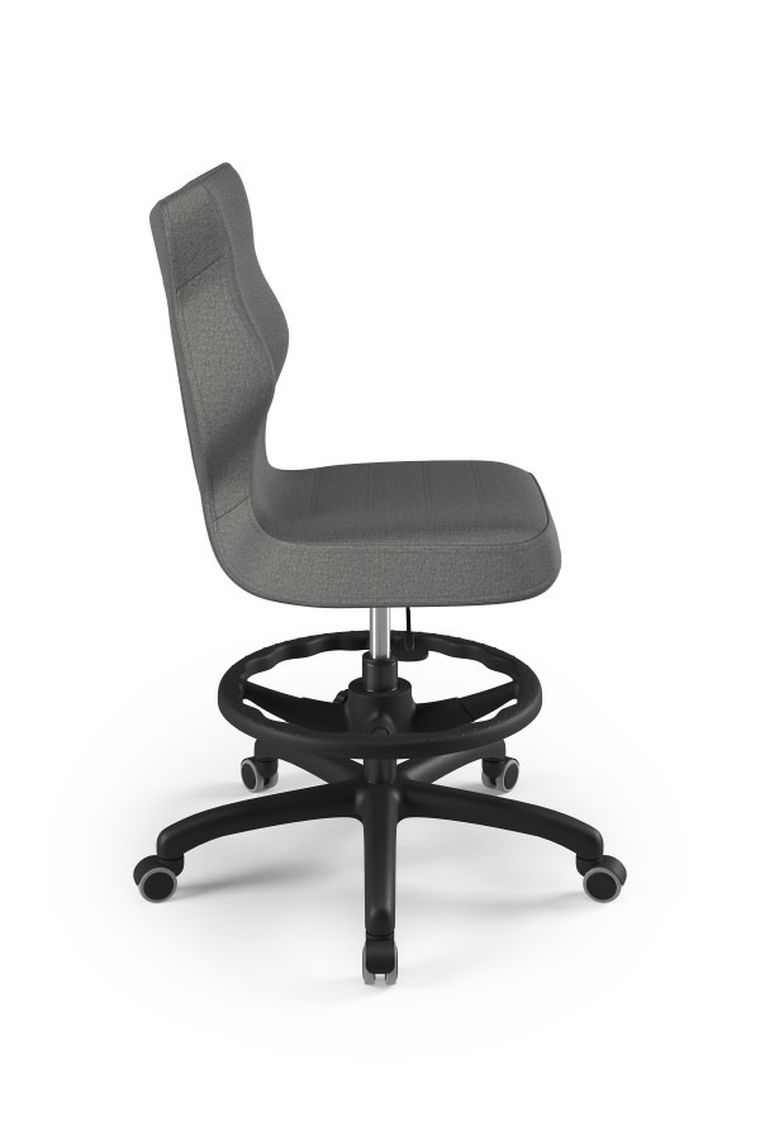 Entelo, Petit, krzesło młodzieżowe z podnóżkiem, wzrost 146-176,5 cm, ciemno szare