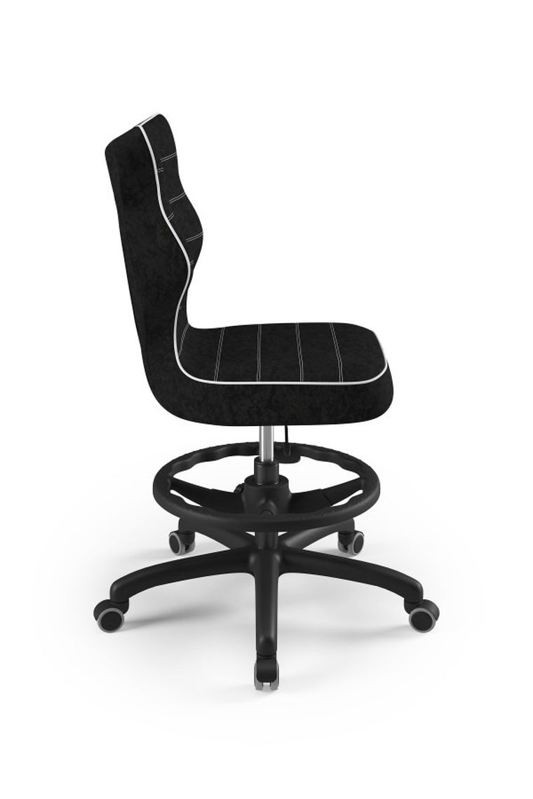Entelo, Petit, krzesło młodzieżowe z podnóżkiem, wzrost 146-176,5 cm, czarne
