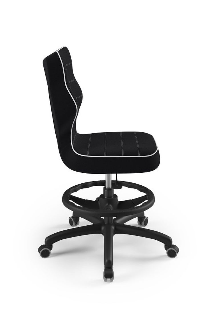 Entelo, Petit, krzesło młodzieżowe z podnóżkiem, wzrost 146-176,5 cm, czarne