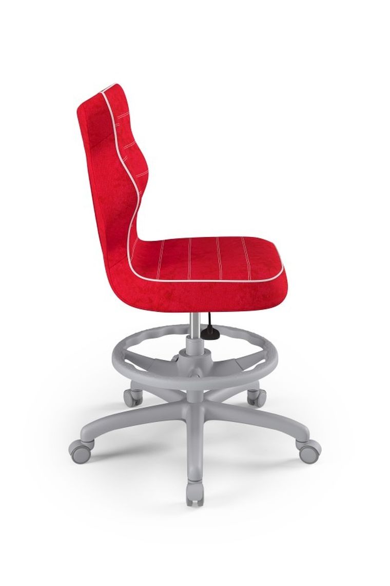 Entelo, Petit, krzesło młodzieżowe z podnóżkiem, wzrost 146-176,5 cm, czerwone