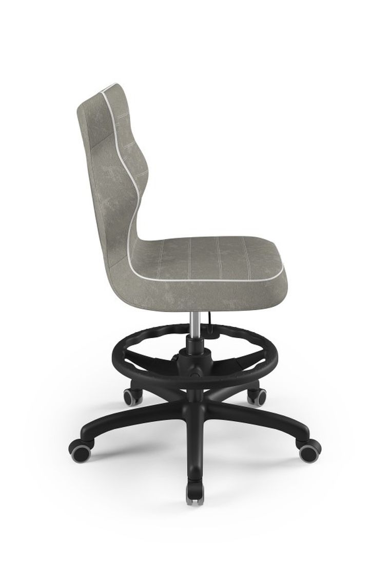 Entelo, Petit, krzesło młodzieżowe z podnóżkiem, wzrost 146-176,5 cm, szare