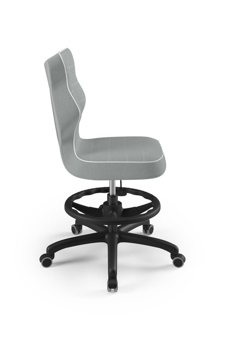 Entelo, Petit, krzesło młodzieżowe z podnóżkiem, wzrost 146-176,5 cm, szare