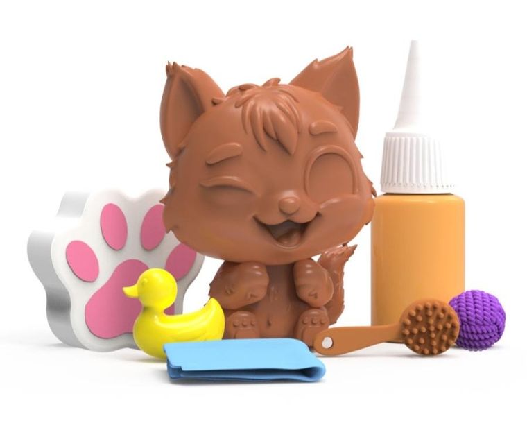 Epee, Brudaski w kąpieli, Kotki, Karmelek, zestaw z figurką