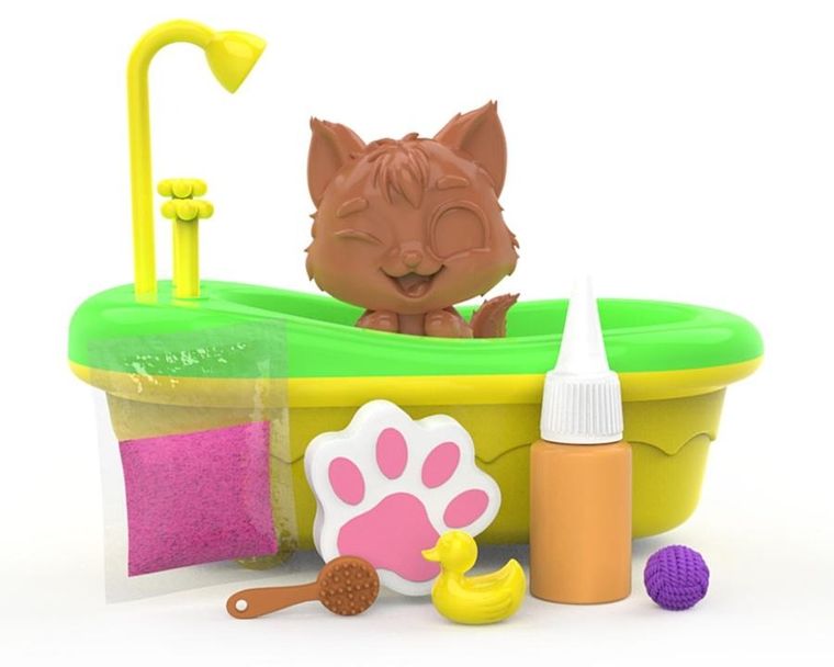 Epee, Brudaski w kąpieli, Kotki, Łatek, zestaw z figurką i wanną