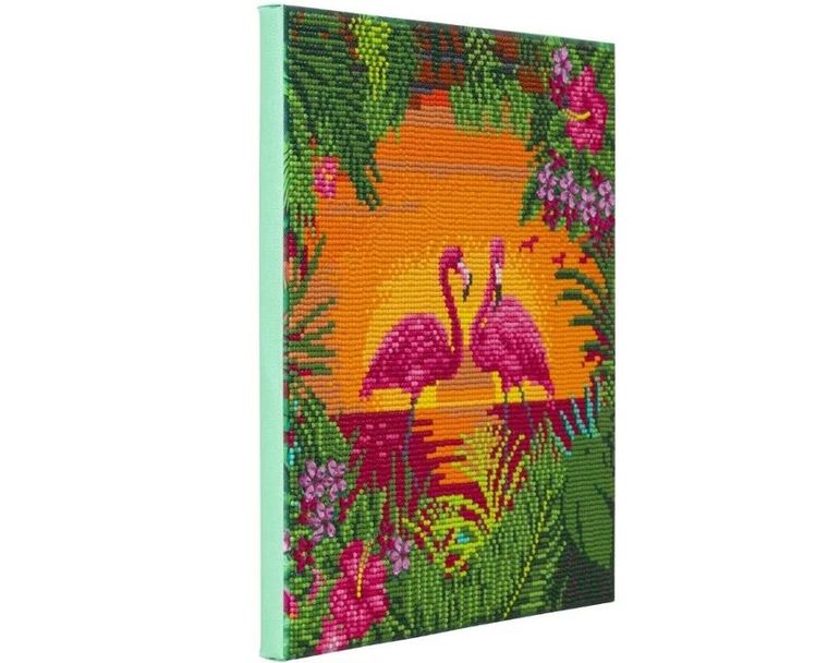 Epee, Crystal Art, obraz na płótnie z mozaiką diamentową, Flamingi, 30-30 cm