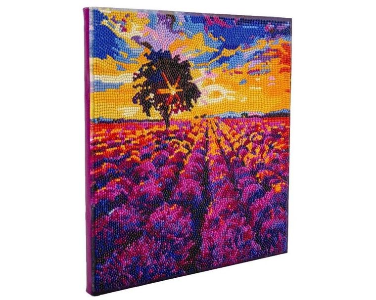 Epee, Crystal Art, obraz na płótnie z mozaiką diamentową, Lawendowe pole, 30-30 cm