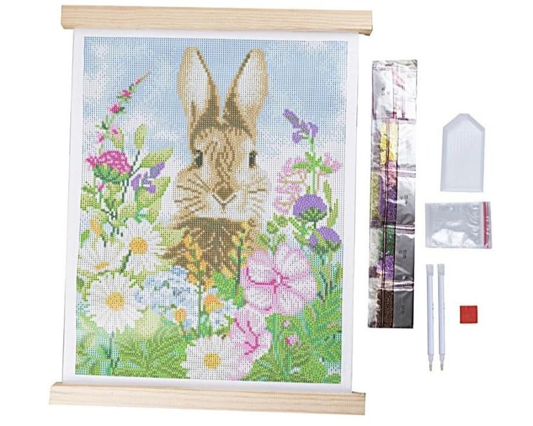 Epee, Crystal Art, plakat z mozaiką diamentową, Zając i wiosna, 35-45 cm