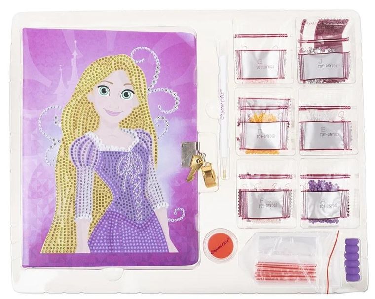 Epee, Księżniczki Disneya, Crystal Art, sekretny pamiętnik z mozaiką diamentową, Roszpunka