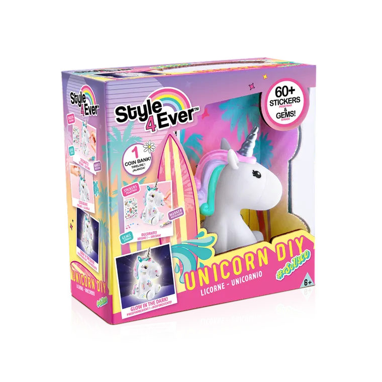 Epee, Vinyl Design, Jednorożec, skarbonka, zrób to sam, niebieska