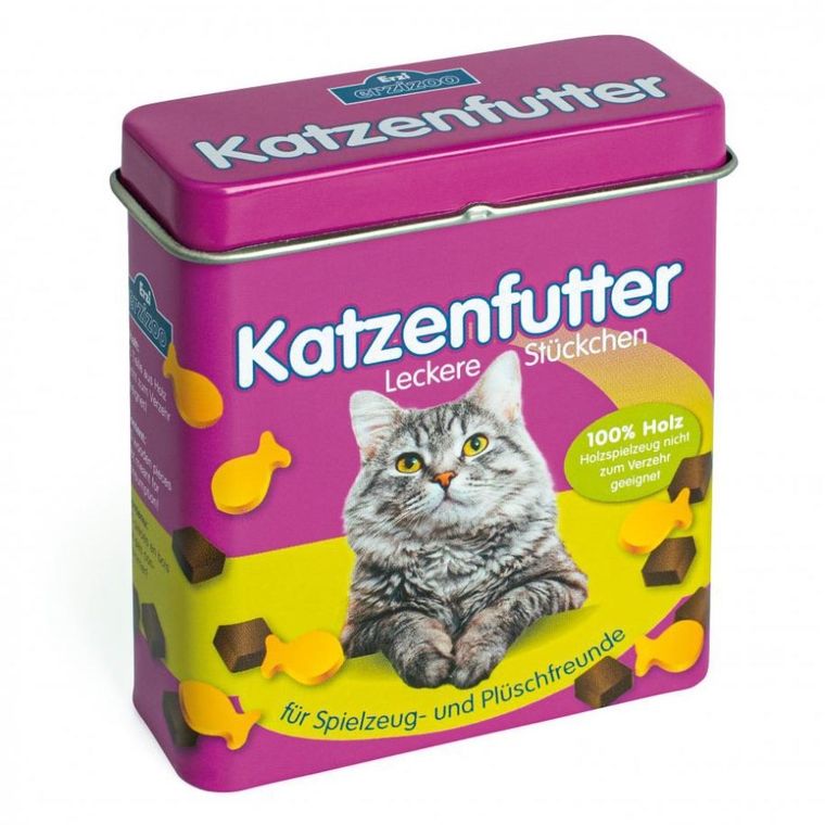 Erzi, drewniana karma dla kota w puszce