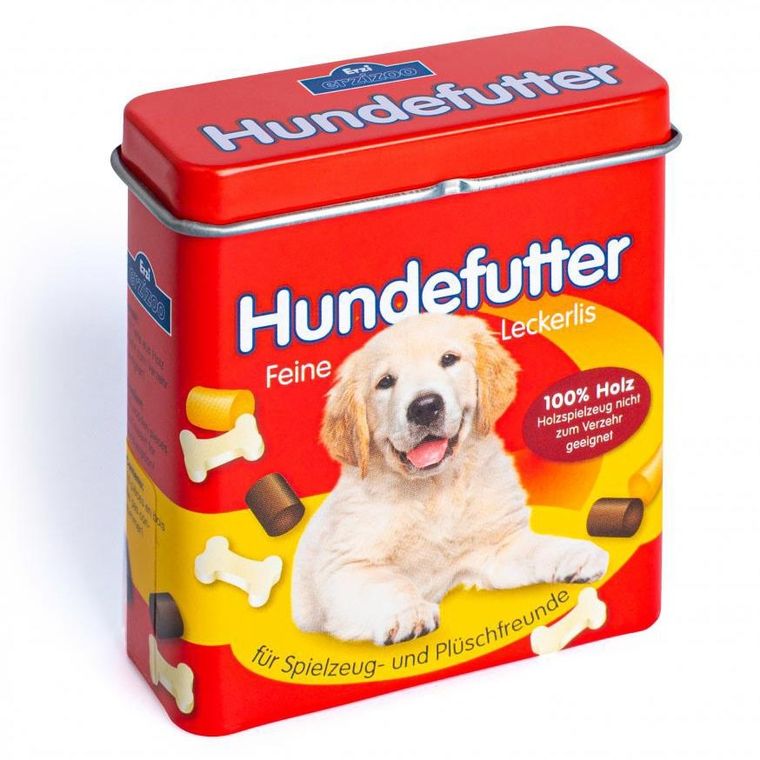 Erzi, drewniana karma dla psa w puszce