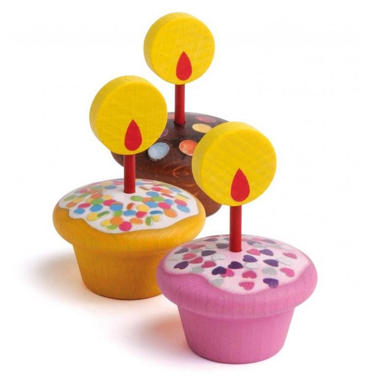 Erzi, drewniane muffinki urodzinowe