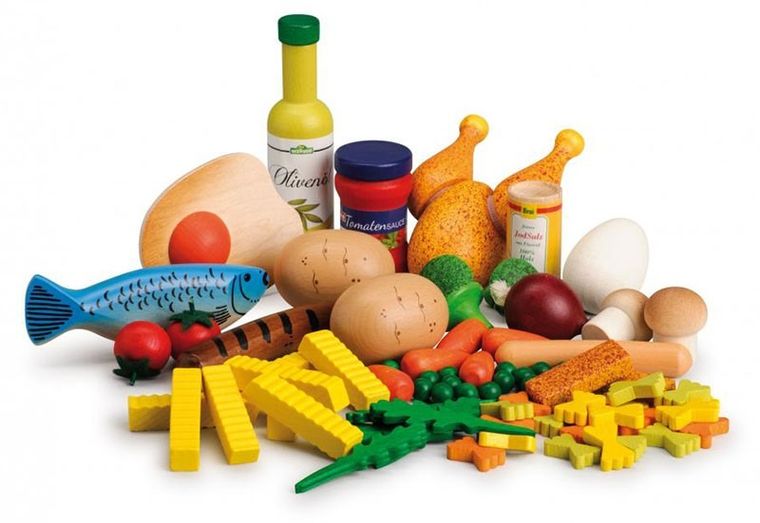 Erzi, drewniany zestaw do gotowania XXL, 75 elementów